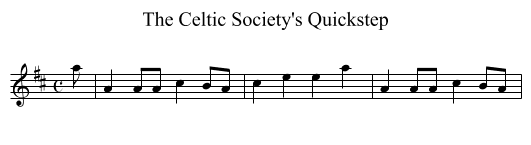 Celtic Society's Quickstep, The - staff notation