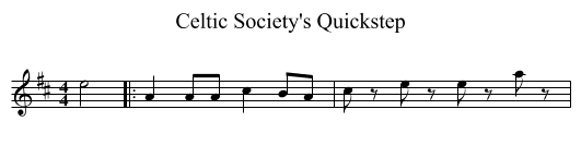Celtic Society's Quickstep - staff notation
