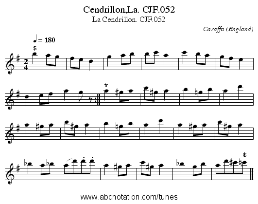 Cendrillon,La. CJF.052 - staff notation