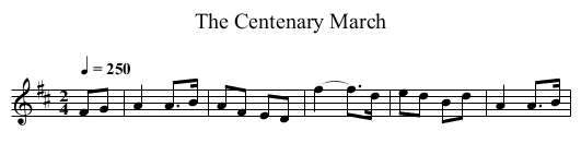 Centenary March, The - staff notation