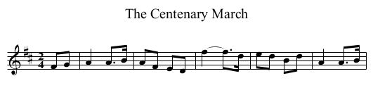 Centenary March, The - staff notation