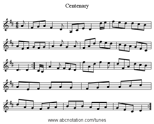 Centenary - staff notation