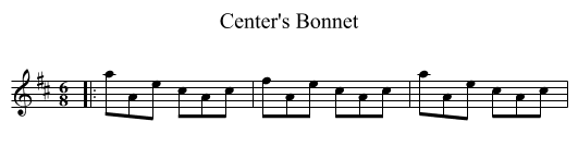 Center's Bonnet - staff notation