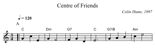 Centre of Friends - staff notation