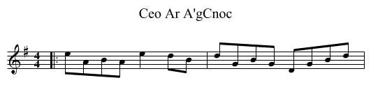 Ceo Ar A'gCnoc - staff notation