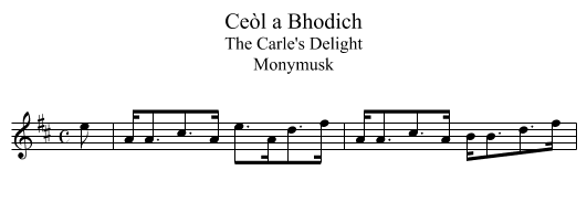 Ceòl a Bhodich - staff notation
