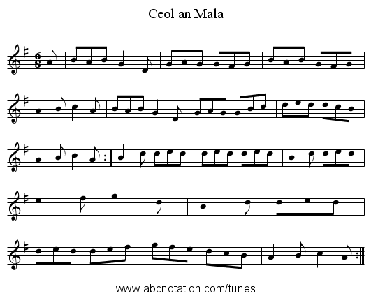 Ceol an Mala - staff notation