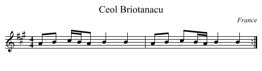Ceol Briotanacu - staff notation