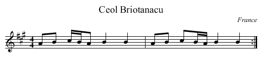 Ceol Briotanacu - staff notation