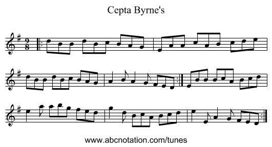 Cepta Byrne's - staff notation