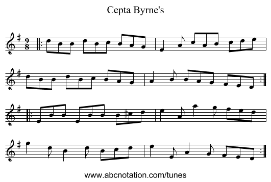 Cepta Byrne's - staff notation