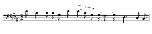 Ceremonial Song of the Miwatani - staff notation