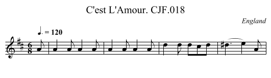 C'est L'Amour. CJF.018 - staff notation