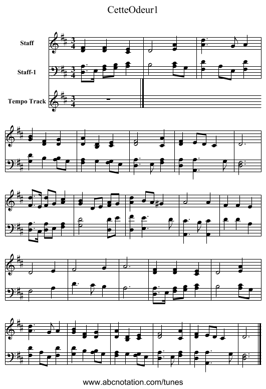 CetteOdeur1 - staff notation