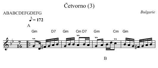 Četvorno (3) - staff notation