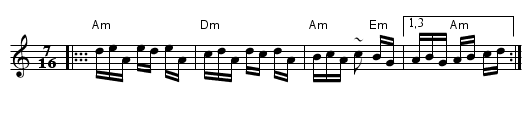 Cetvorno Horo - staff notation