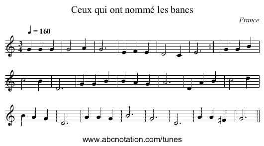 Ceux qui ont nommé les bancs - staff notation