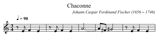 Chaconne - staff notation