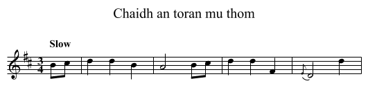 Chaidh an toran mu thom - staff notation