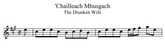 'Chailleach Mhusgach - staff notation