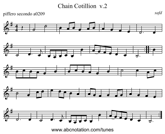 Chain Cotillion  v.2 - staff notation