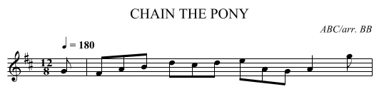 CHAIN THE PONY - staff notation