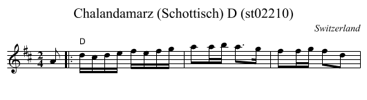 Chalandamarz (Schottisch) D (st02210) - staff notation