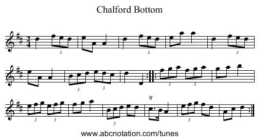 Chalford Bottom - staff notation