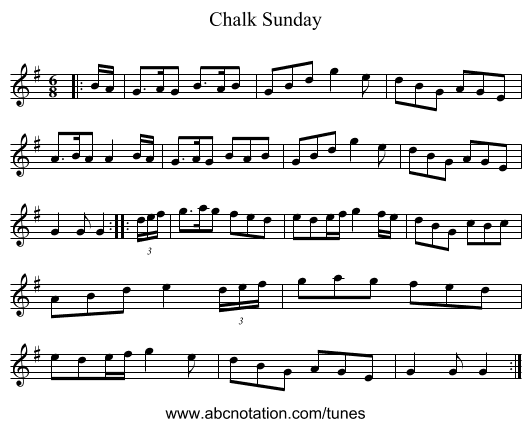 Chalk Sunday - staff notation