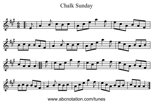 Chalk Sunday - staff notation