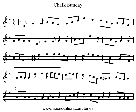 Chalk Sunday - staff notation