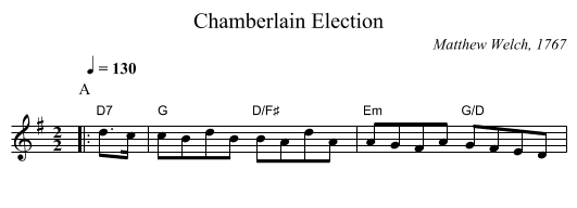 Chamberlain Election - staff notation