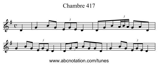 Chambre 417 - staff notation