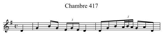 Chambre 417 - staff notation