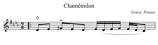 Cham&eacute;milon - staff notation