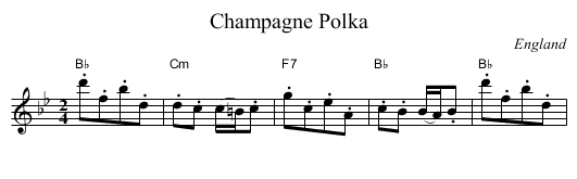 Champagne Polka - staff notation