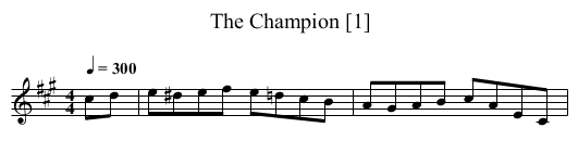 Champion [1], The - staff notation