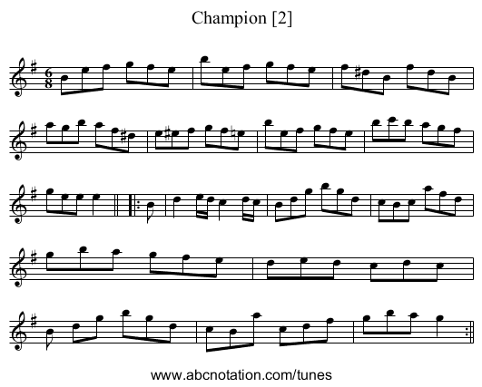 Champion [2] - staff notation