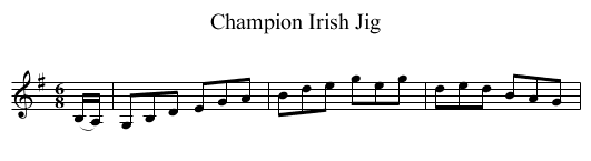 Champion Irish Jig - staff notation
