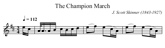 Champion March, The - staff notation