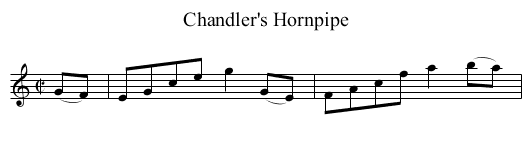 Chandler's Hornpipe - staff notation