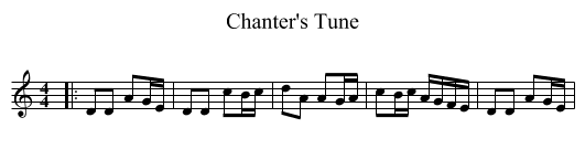 Chanter's Tune - staff notation
