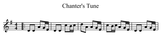 Chanter's Tune - staff notation