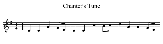 Chanter's Tune - staff notation