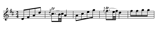 Chantilly, La - staff notation