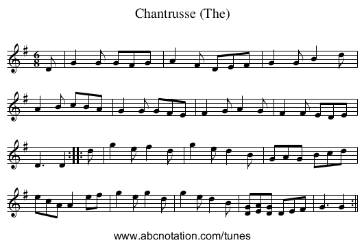 Chantrusse (The) - staff notation
