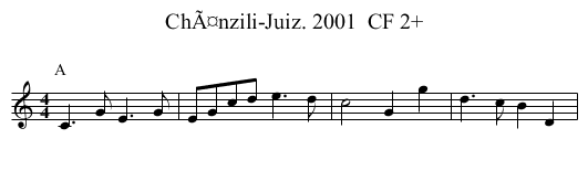 ChÃ¤nzili-Juiz. 2001  CF 2+ - staff notation