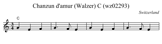 Chanzun d'amur (Walzer) C (wz02293) - staff notation