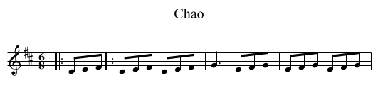 Chao - staff notation
