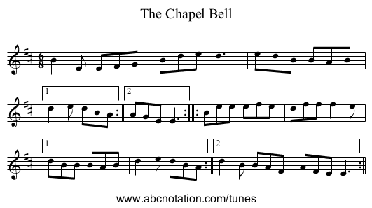 Chapel Bell, The - staff notation